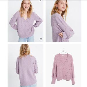 Madewell Bobble Dashwood V-Neck Sweater in Coziest